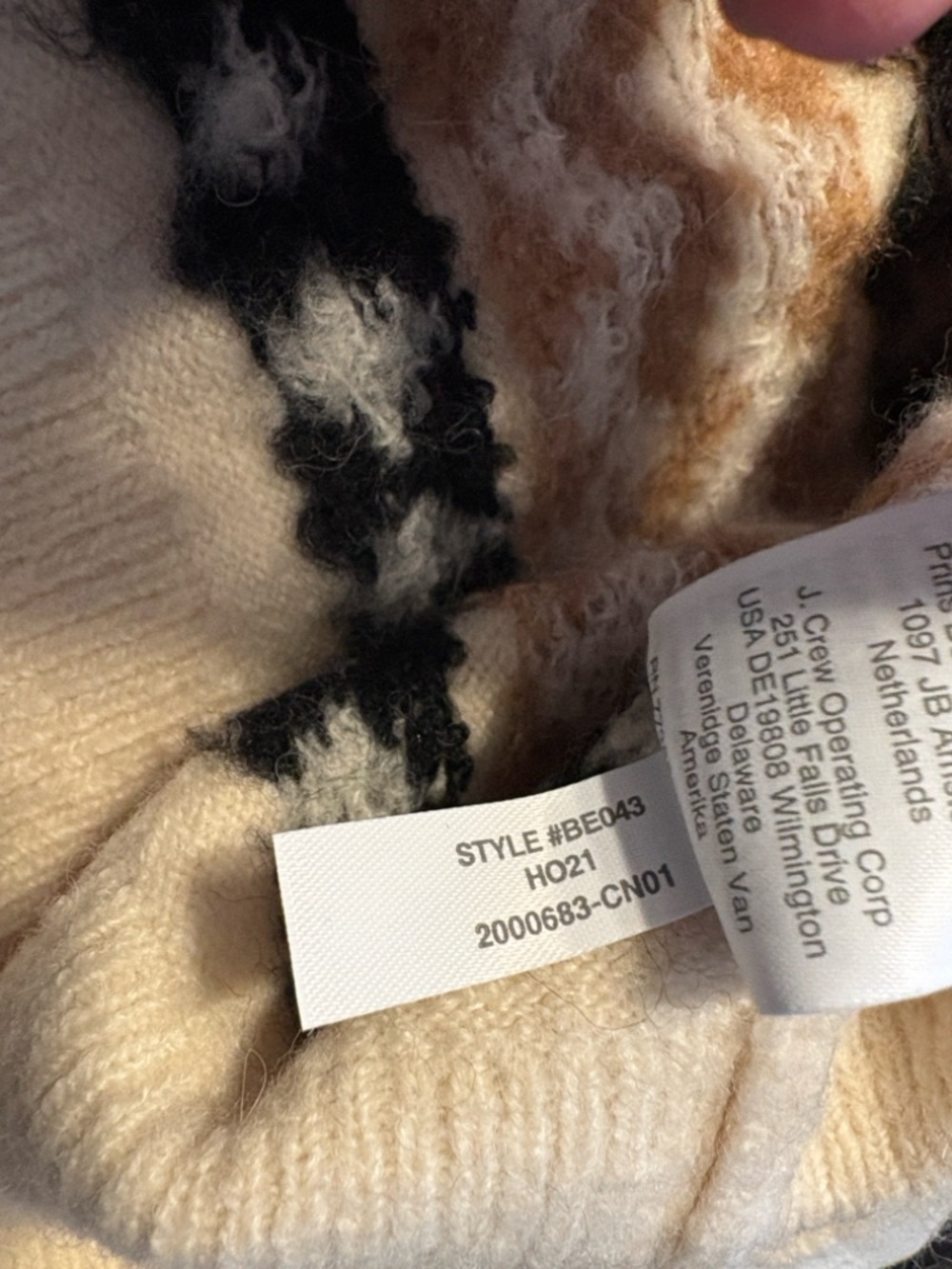 J. Crew Sweater Wool Blend Fair Isle Cardigan S Brown Cream Relaxed Fit Fall - Picture 7 of 7